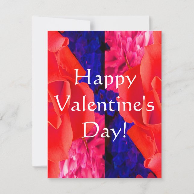 Gorgeous Red Red Rose V Holiday Card (Front)