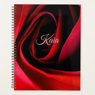 Gorgeous Red Rose Print Notebook Planner