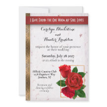 Gorgeous red roses and gold metallic wedding