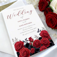 Gorgeous Red Roses Elegant Silver Wedding