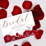 Gorgeous Red Roses & Silver Bridal Shower Invitation<br><div class="desc">Gorgeous Red Roses & Silver Bridal Shower Invitation

Romantic Wedding

See matching collection in Niche and Nest Store

Many thanks</div>