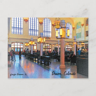 Gorgeous Remolded Lobby, Union Station, Denver, CO Postcard