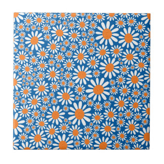 Gorgeous Retro Daisy Pattern Tile