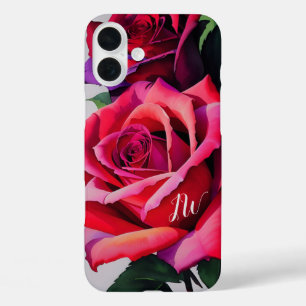 Gorgeous roses and custom text iPhone 16 plus case