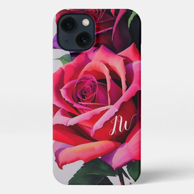 Gorgeous roses and custom text iPhone case (Back)