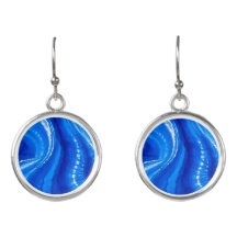 Gorgeous round drop earrings blue