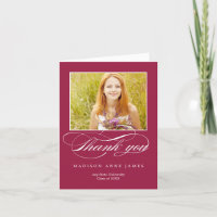 Gorgeous Script Graduation Thank You Card