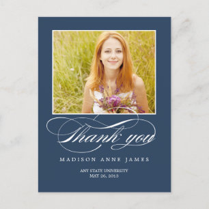 Gorgeous Script Graduation Thank You Card