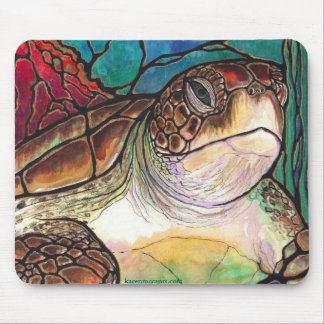 Gorgeous Sea Turtle Stained Glass Style Art Mouse Mat