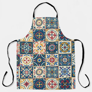 Gorgeous seamless pattern white colorful Moroccan, Apron