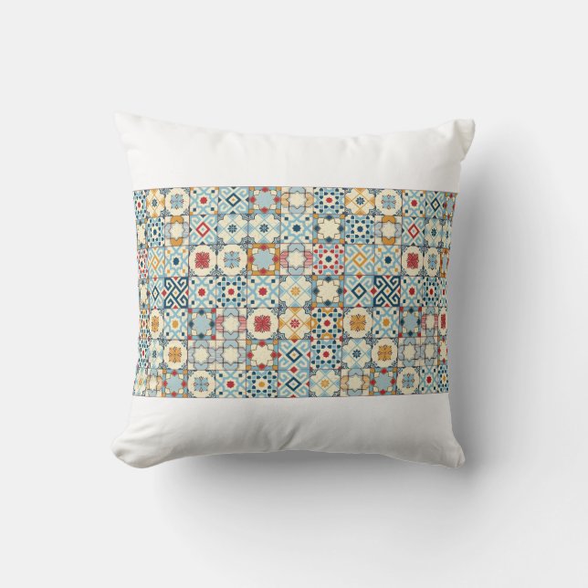 Gorgeous seamless pattern white colorful Moroccan, Cushion (Front)