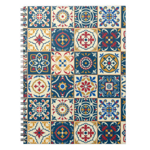 Gorgeous seamless pattern white colourful Moroccan Notebook