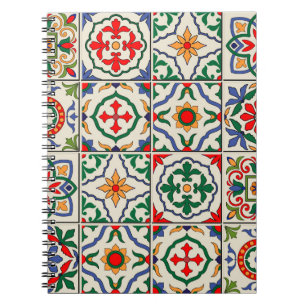 Gorgeous seamless pattern white colourful Moroccan Notebook