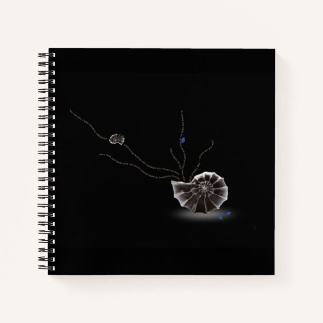 Gorgeous Seashell Poem about Loss Memorial poetry  Notebook (Front)