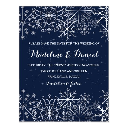 gorgeous snowflakes winter save the date cards zazzle co uk