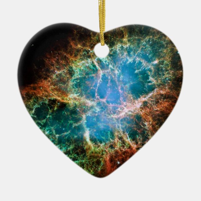 Gorgeous Space Photo of the Crab Nebula Ceramic Tree Decoration (Front)