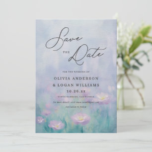 Gorgeous Spring Watercolor Script Wedding Save The Date