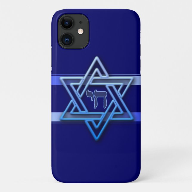 Gorgeous Star of David & Chai Case-Mate iPhone Case (Back)