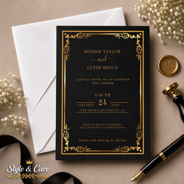 Gorgeous Stylish Wedding Invite with Elegant Flair (Gorgeous Stylish Wedding Invite with Elegant Flair)