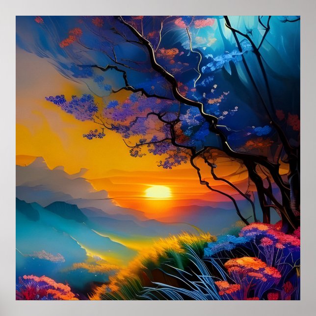 Gorgeous Sunrise over pond  Poster (Front)