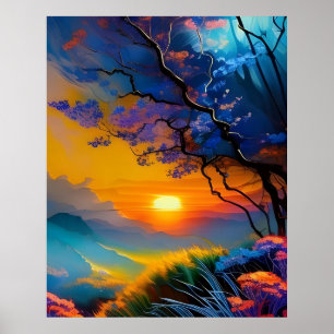 Gorgeous Sunrise over pond  Poster