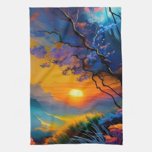 Gorgeous Sunrise over pond  Tea Towel