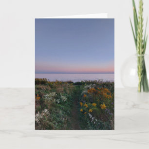 Gorgeous Sunset and Flowers Blank Card