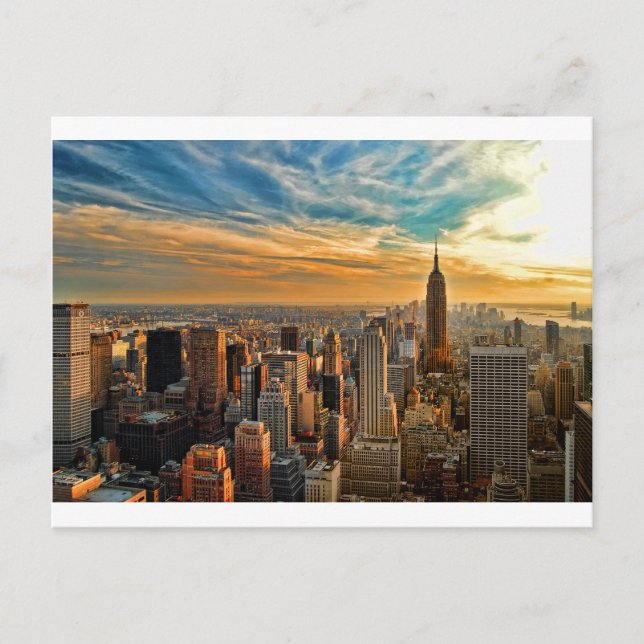Gorgeous Sunset in Manhattan, New York City Postcard (Front)