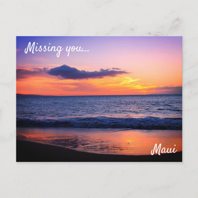 Gorgeous Sunset on Maui Postcard (Front)