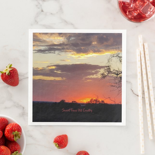 Gorgeous Sunset Texas Hill Country Napkin (Insitu)