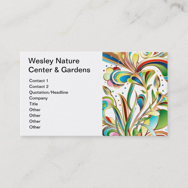 Gorgeous Swirling Flowers Appointment Card (Front)
