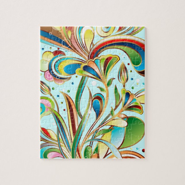 Gorgeous Swirling Flowers Jigsaw Puzzle (Vertical)