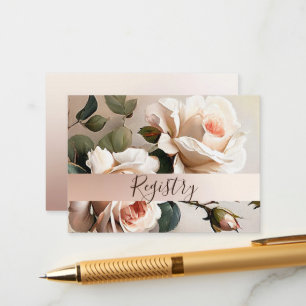 Gorgeous Tea Rose Bridal Shower Registry Enclosure Card