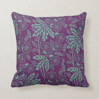 Gorgeous Teal and Purple Floral Cushion