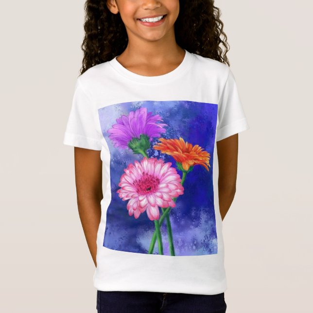 Gorgeous Three Color Gerberas T-Shirt (Front)