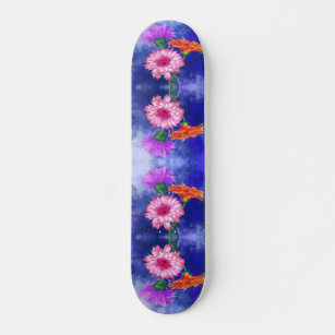 Gorgeous Three Colour Gerberas - Migned Drawing Skateboard