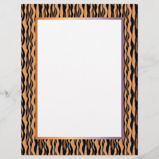 Tiger Print Border Stationery Zazzle.co.uk