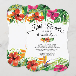 Gorgeous Tropical Flower Bridal Shower Invitation