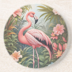 Gorgeous Tropical Pink Flamingo Bird Coaster