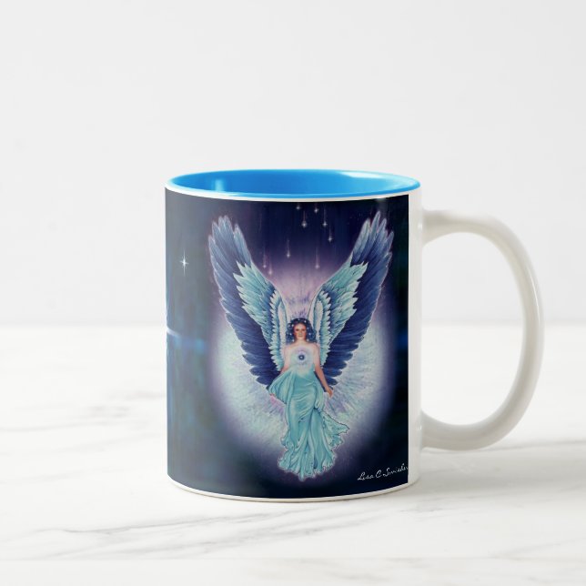 Gorgeous Turquoise Sapphire Blue Angel Mug (Right)