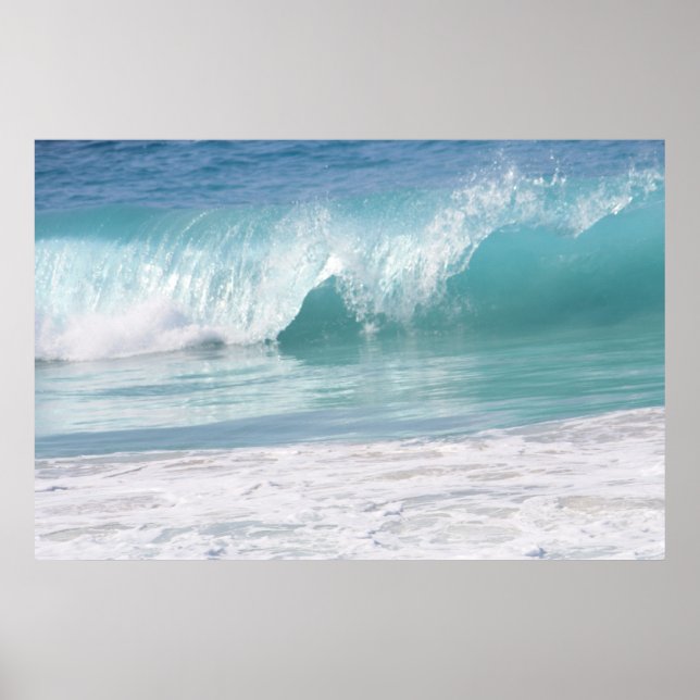 Gorgeous Turquoise Wave Poster (Front)