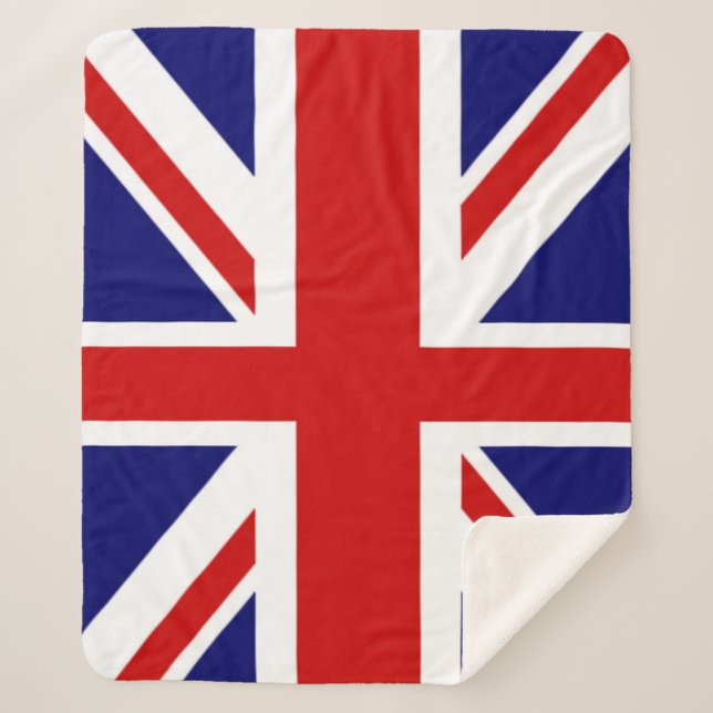 Gorgeous U.k Flag the union jack Sherpa Blanket (Front)
