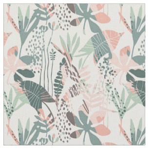 Gorgeous Unique Pastel Tropical Floral Jungle Fabric