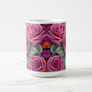 Gorgeous Victorian Pastel Pink Rose Print Coffee Mug