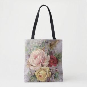 Gorgeous Victorian Style Roses and Small Flowers Tote Bag