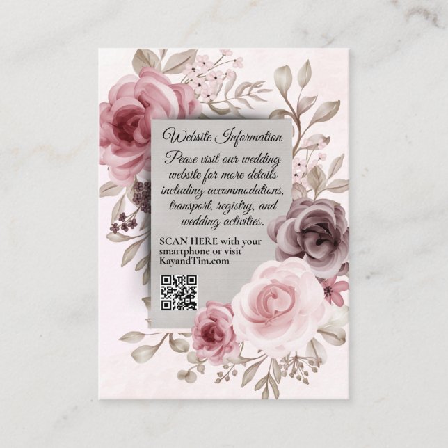 Gorgeous Vintage Flowers Enclosure Card (Front)