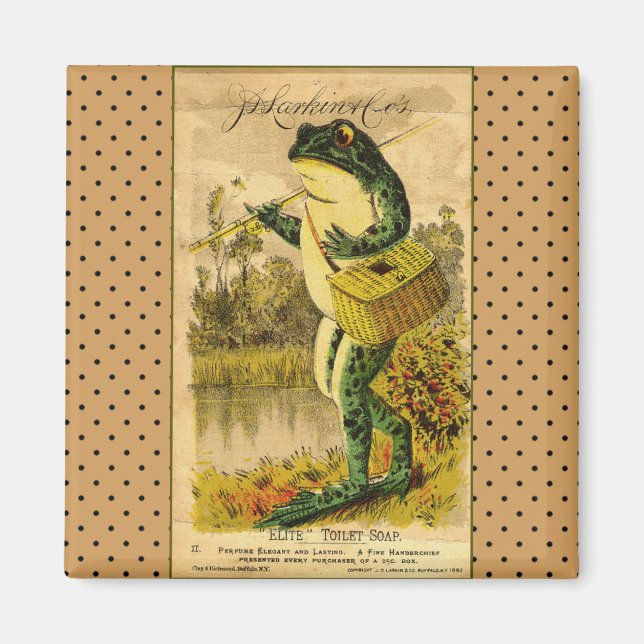 Gorgeous Vintage Frog Artwork Magnet (Front)