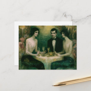 Gorgeous Vintage Mermaid Dinner Party Postcard