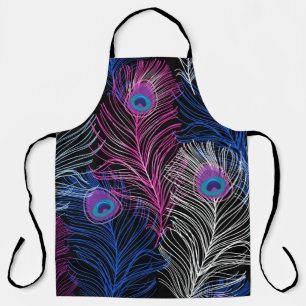 Gorgeous Vintage pattern of peacock feathers on a  Apron