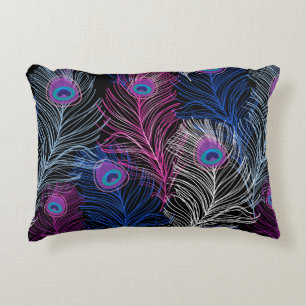 Gorgeous Vintage pattern of peacock feathers on a Decorative Cushion